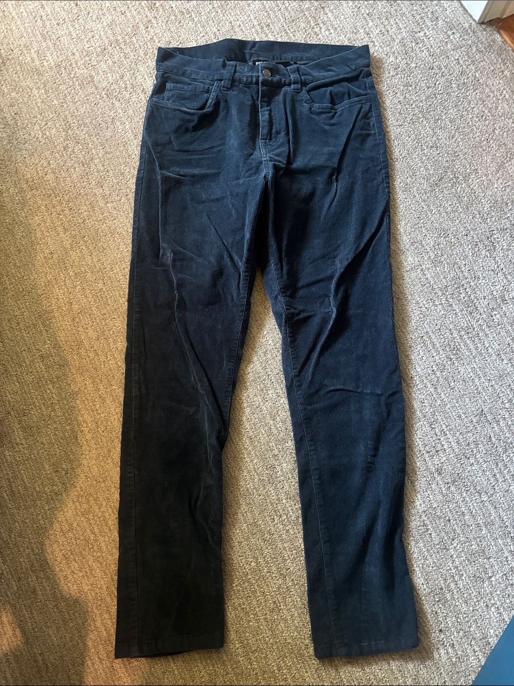 Prana Men's navy Corduroy Straight-Leg Pants slim fit 32x32